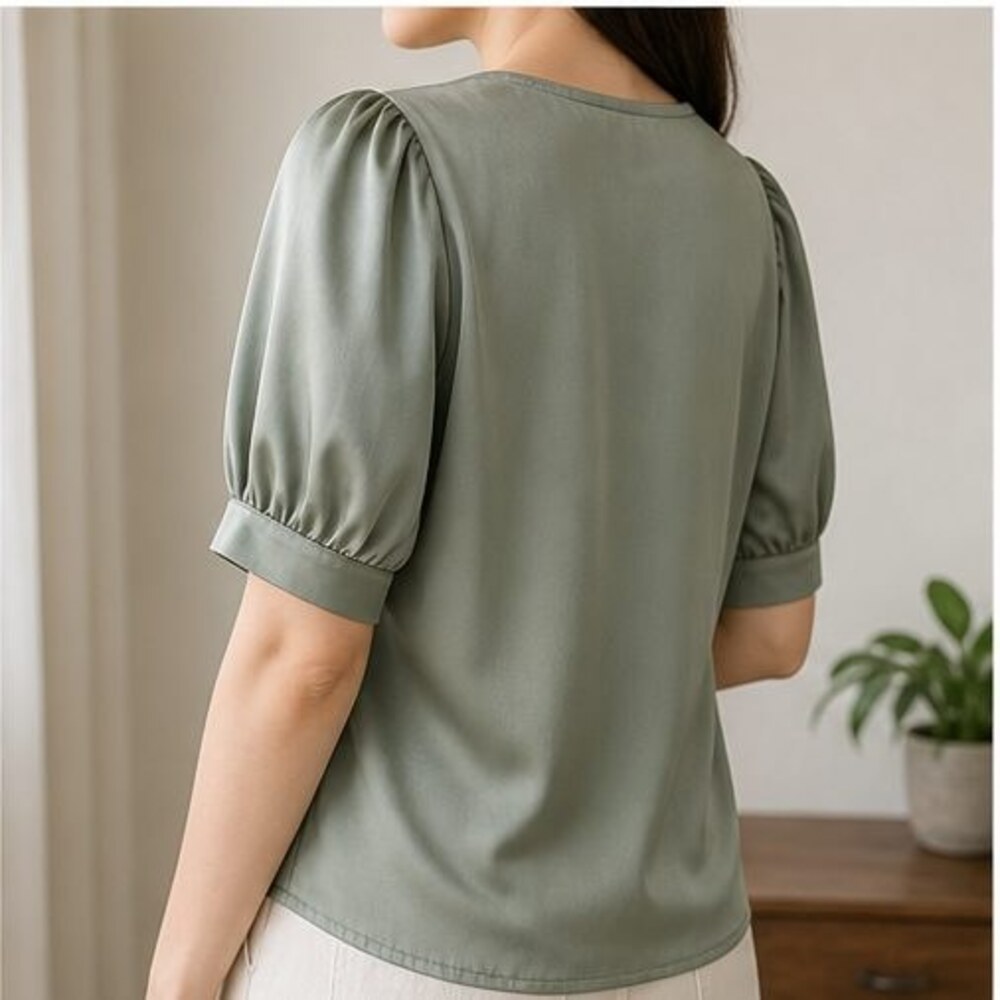 Sage Ruffle Blouse - Picture 3 of 6